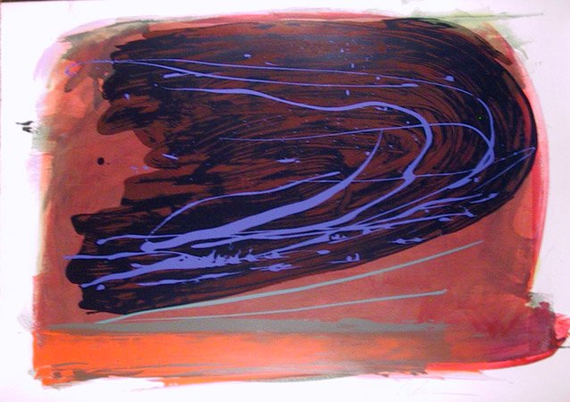 Dan Christensen, Untitled I, Silkscreen with Acryl: Artist: Dan Christensen, American (1942 - 2007) Title: Untitled I Year: 1981 Medium: Silkscreen with Acrylic Painting, Signed in Pencil l.r. Size: 29.5 in. x 42 in. (74.93 cm x 106.68 cm)