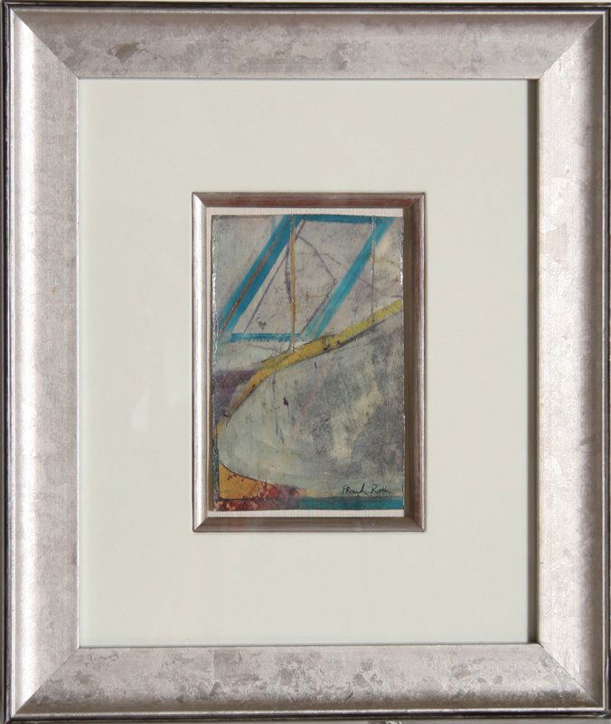 Frank Roth, Oil Painting: Artist: Frank Roth, American (1936 - ) Title: untitled 2 Year: 1960 Medium: Oil on Paper, Signed Size: 6.25 in. x 4 in. (15.88 cm x 10.16 cm) Frame Size: 15 x 12.5 inches