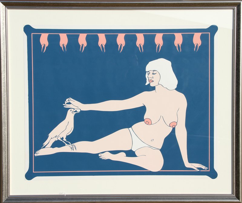 John Wesley, Bird Woman, Silkscreen: Artist: John Wesley, American (1928 - ) Title: Bird Woman Year: 1965 Medium: Silkscreen, signed and numbered in pencil Edition: 105/200 Size: 24 in. x 30 in. (60.96 cm x 76.2 cm) Frame Size: 31.5 x 38