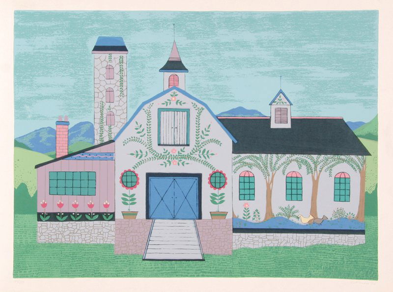 Jack Hofflander, Pennsylvania Dutch, Serigraph: Artist: Jack Hofflander, American (1920 - 2003) Title: Pennsylvania Dutch Year: 1980 Medium: Serigraph, signed and numbered in pencil Edition: 250, AP 30 Size: 26 in. x 34 in. (66.04 cm x 86.36 cm)