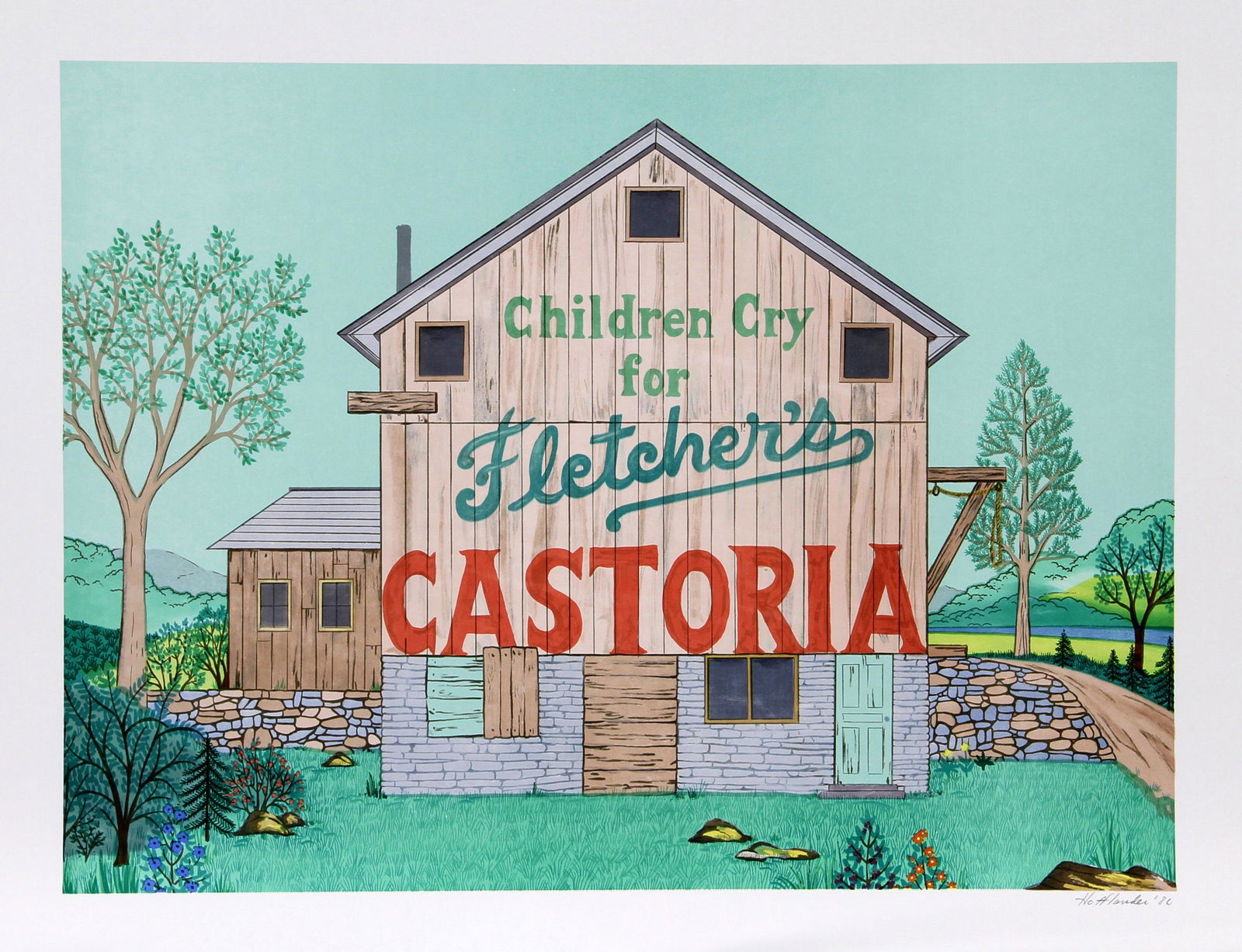 Jack Hofflander, Barn in Stockport, New York, Screenprint: Artist: Jack Hofflander, American (1920 - 2003) Title: Barn in Stockport, New York Year: 1980 Medium: Screenprint, signed and numbered in pencil Edition: 250, AP 35 Size: 21.5 in. x 28 in. (54.61 cm x