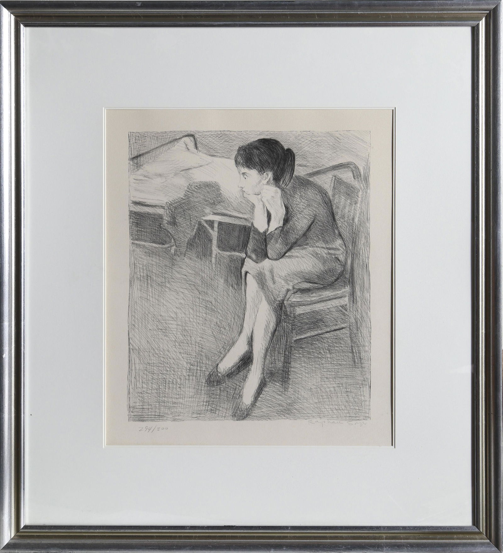 Raphael Soyer, Seated Woman Near A Bed, Lithograph (1 of 3)