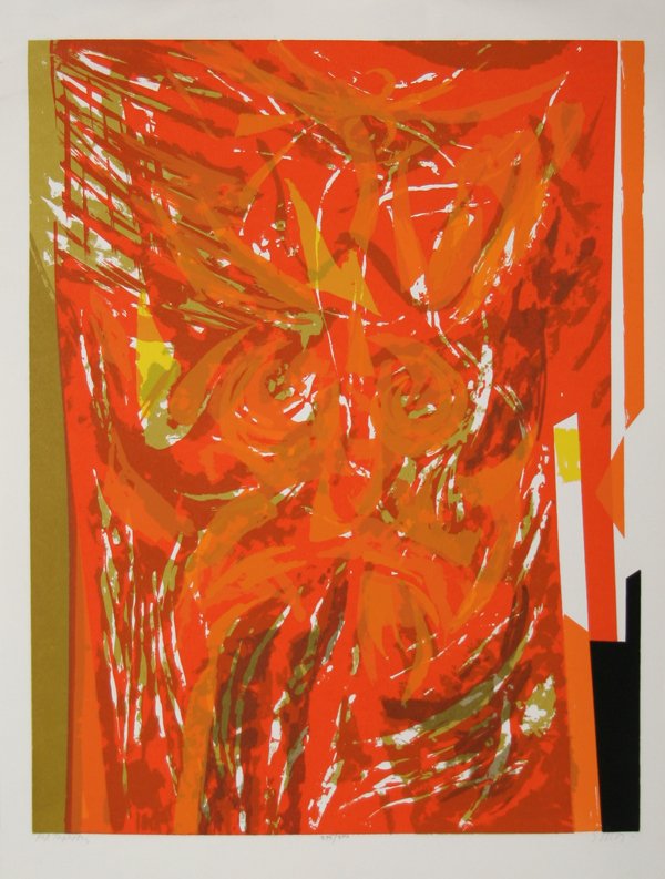 Seong Moy, Red Tapestry, Serigraph: Artist: Seong Moy, Chinese/American (1921 - ) Title: Red Tapestry Year: 1982 Medium: Serigraph, signed and numbered in pencil Edition: 300 Size: 30 in. x 22 in. (76.2 cm x 55.88 cm)