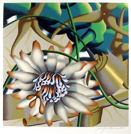Jack Brusca, Morning Flower, Silkscreen: Artist: Jack Brusca, American (1939 - 1993) Title: Morning Flower Year: 1981 Medium: Silkscreen, Signed and numbered in pencil Edition: 200 Size: 28 in. x 28 in. (71.12 cm x 71.12 cm)