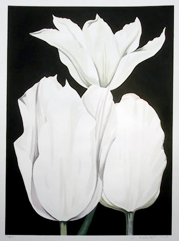 Lowell Blair Nesbitt, Three Tulips on Black, Serig: Artist: Lowell Blair Nesbitt, American (1933 - 1993) Title: Three Tulips on Black Year: 1980 Medium: Serigraph, signed and numbered in pencil Edition: 200 Size: 35 in. x 26 in. (88.9 cm x 66.04 cm)