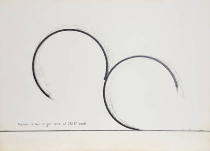 Bernar Venet, Position of Two Major Arcs of 257.5 Degrees Each, Screenprint: Artist: Bernar Venet, French (1941 - ) Title: Position of Two Major Arcs of 257.5 Degrees Each Year: 1980 Medium: Screenprint, signed and numbered in pencil Edition: 98/100 Size: 30 x 42 in. (76.2 x 1