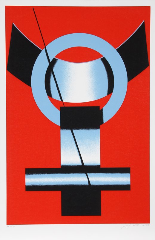 Jack Brusca, Symbol, Serigraph: Artist: Jack Brusca, American (1939 - 1993) Title: Symbol Year: 1978 Medium: Serigraph, signed and numbered in pencil Edition: 200, AP 30 Image Size: 36 x 24 inches Size: 40 in. x 26 in. (101.6 cm x 6