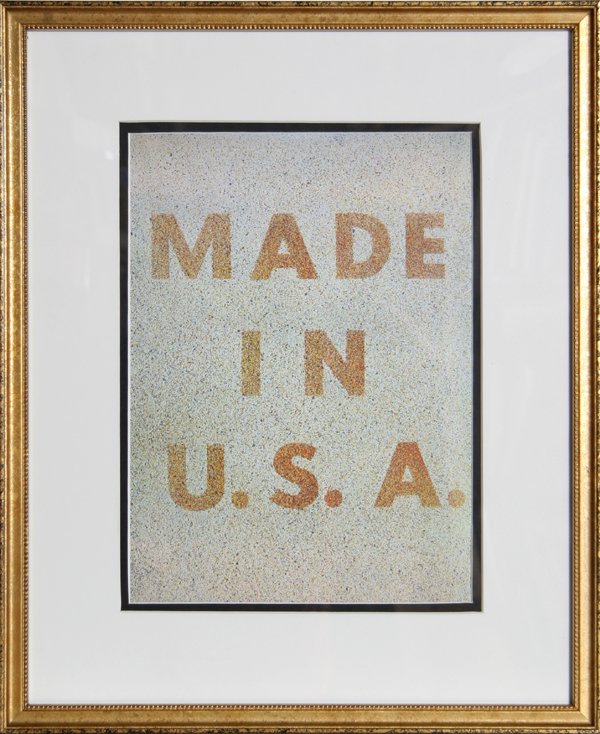 Ed Ruscha, America: Her Best Product, Offset Litho: Artist: Ed Ruscha, American (1937 - ) Title: America: Her Best Product Year: 1975 Medium: Offset Lithograph Size: 17 in. x 14 in. (43.18 cm x 35.56 cm) Frame Size: 20 x 16.5 inches