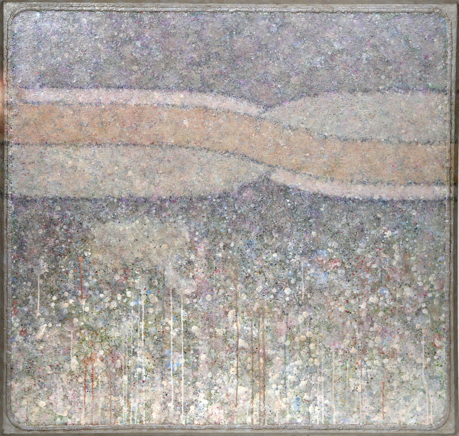 Elwood Howell, Benders Fog Fold Sweep, Acrylic on Canvas: Artist: Elwood Howell, American (1933 - ) Title: Benders Fog Fold Sweep Year: 1976 Medium: Acrylic on Canvas, signed l.r. Size: 50 x 50 in. (127 x 127 cm)