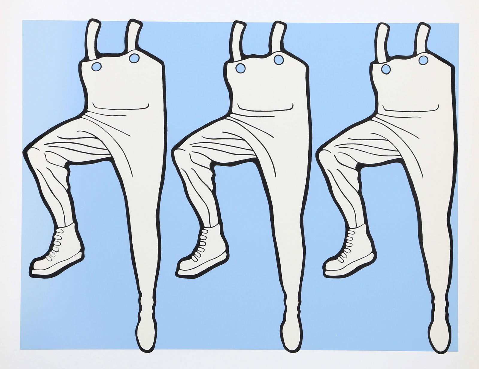 John Wesley, What's Going on in the Halls?, Screenprint: Artist: John Wesley, American (1928 - 2022) Title: What's Going on in the Halls? Portfolio: 1972 Calendar Portfolio Year: 1971 Medium: Screenprint, unsigned Edition: 3000 Image Size: 12 x 16 inches Si