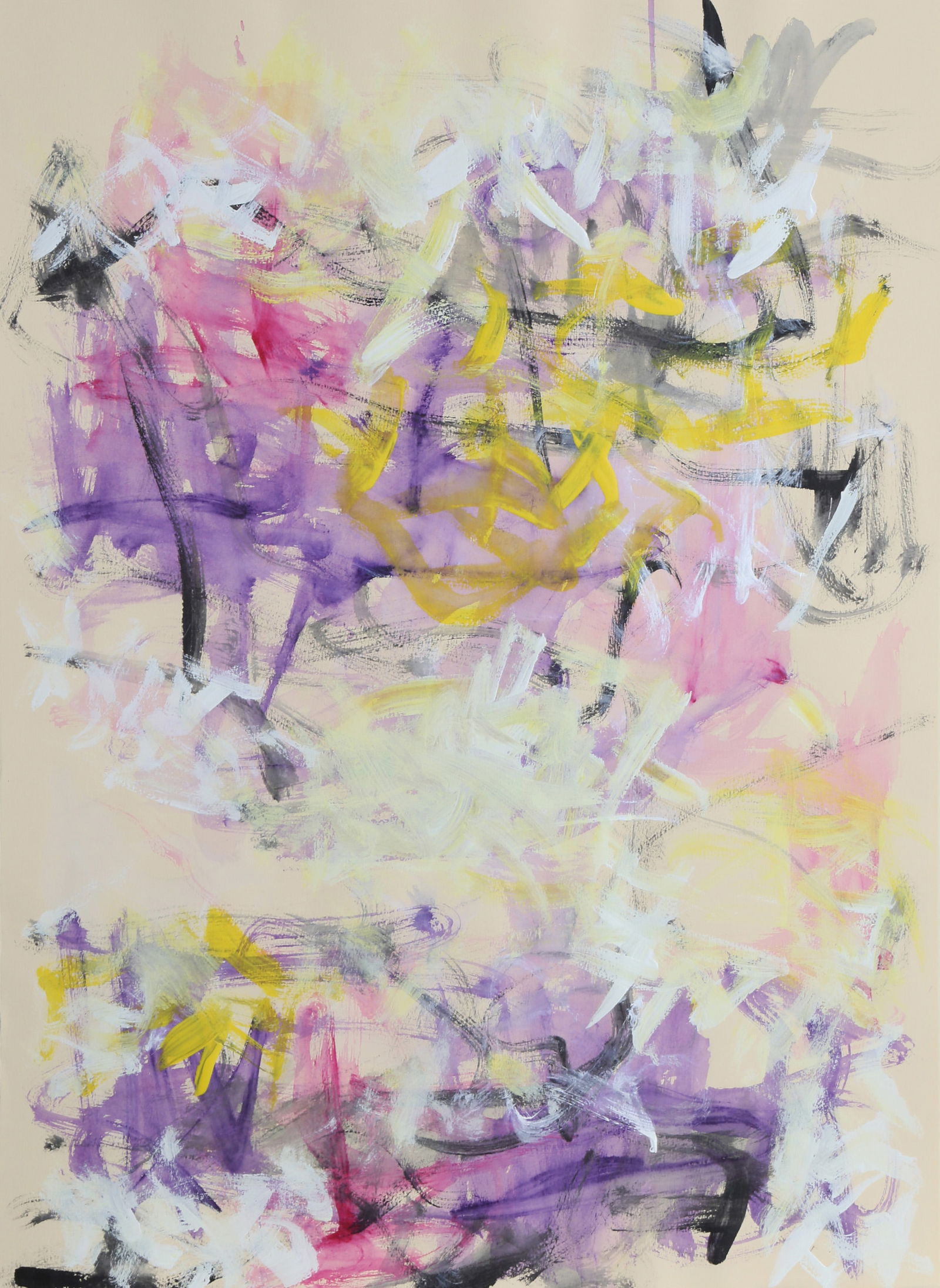 Isabel Gamerov, Abstract 7, Oil on Paper: Artist: Isabel Gamerov, American (1943 - ) Title: Abstract 7 Medium: Oil on Paper Size: 30 x 22 in. (76.2 x 55.88 cm) Description: Although pioneered by Jackson Pollock, many artists have taken abstra