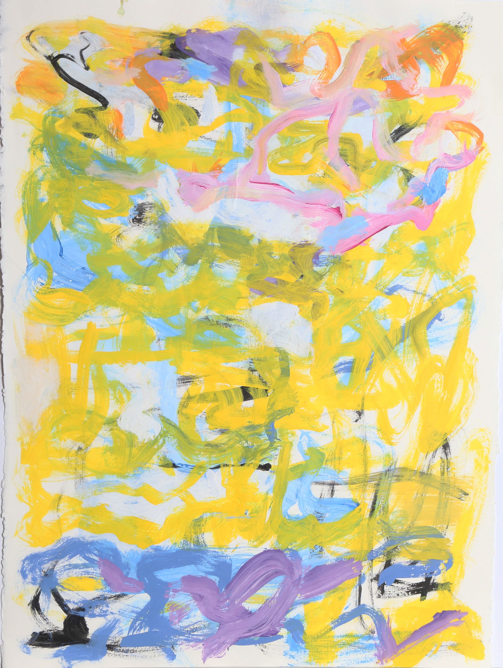 Isabel Gamerov, Abstract 4, Oil on Paper: Artist: Isabel Gamerov, American (1943 - ) Title: Abstract 4 Medium: Oil on Paper, signed verso Size: 30 x 22 in. (76.2 x 55.88 cm) Description: Although pioneered by Jackson Pollock, many artists hav