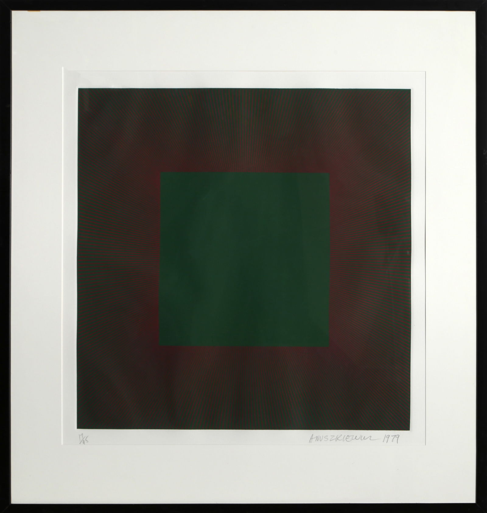 Richard Anuszkiewicz, Autumn Suite (Green with Red), Intaglio Etching with Aquatint (1 of 4)