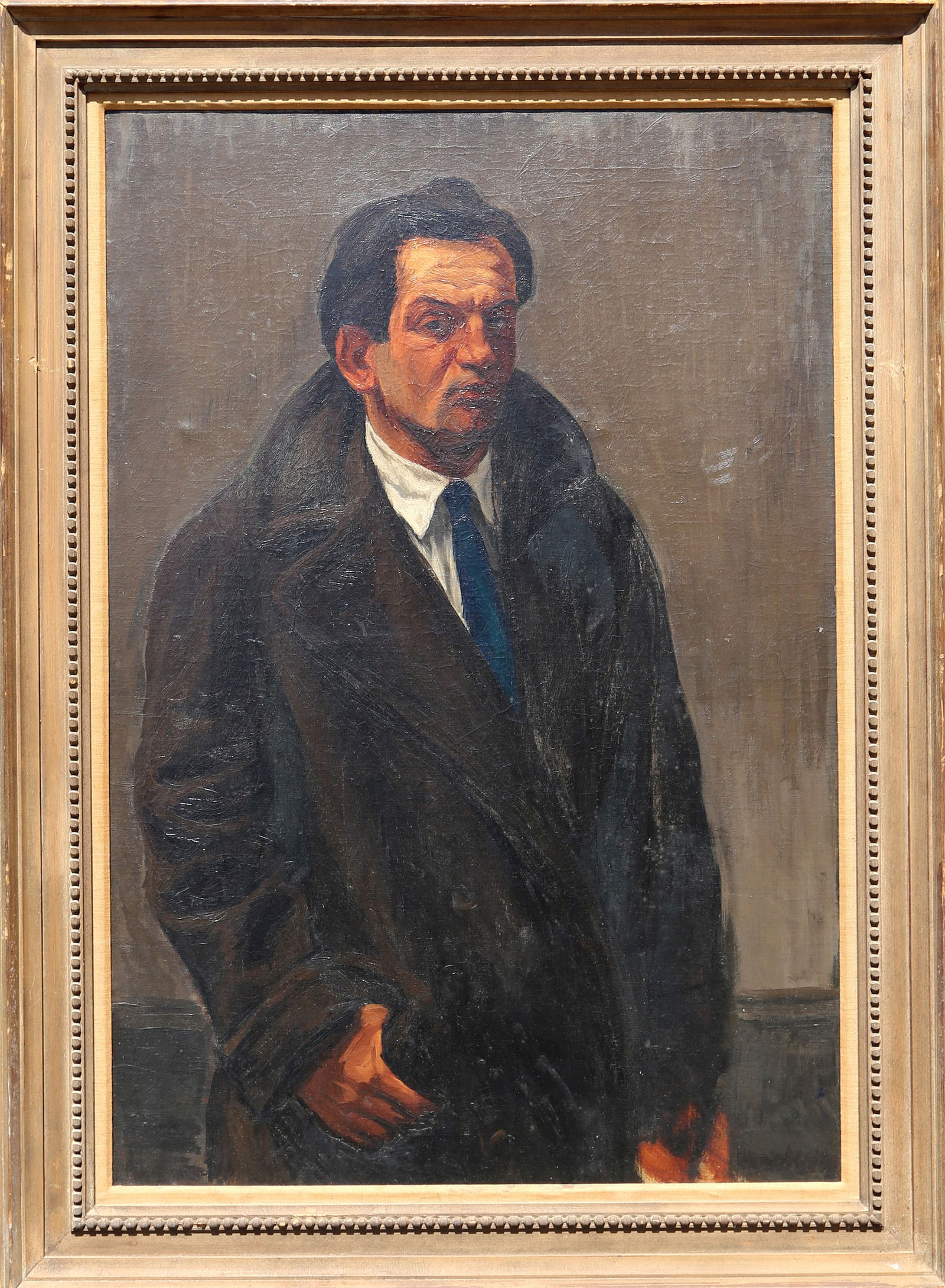 Ben Benn, Self-Portrait, Oil on Canvas: Artist: Ben Benn, Polish/American (1884 - 1983) Title: Self-Portrait Year: circa 1920 Medium: Oil on Canvas, signed l.r. Size: 44 x 30 in. (111.76 x 76.2 cm) Frame Size: 52 x 38 inches Description: St