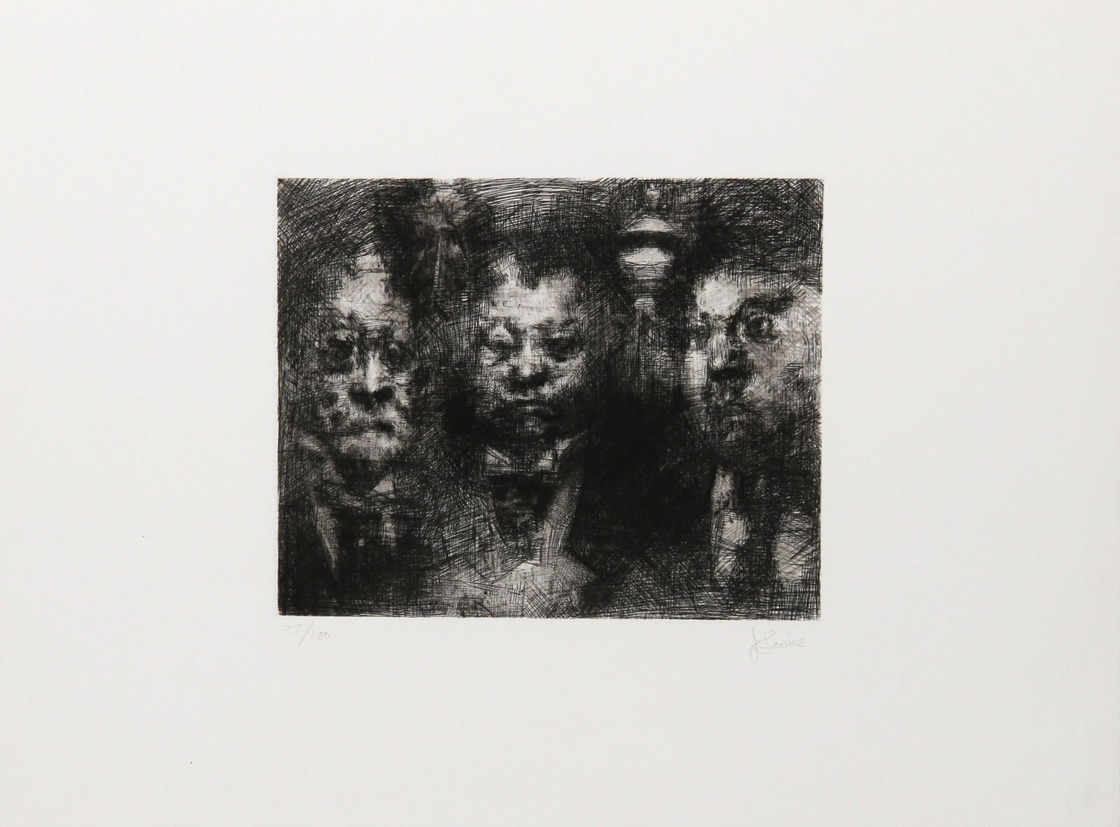 Jack Levine, Sweet Bye and Bye, Etching: Artist: Jack Levine, American (1915 - 2010) Title: Sweet Bye and Bye Year: 1980 Medium: Etching, signed and numbered in pencil Edition: 77/100 Image Size: 8 x 9.75 inches Size: 15 x 20 in. (38.1 x 50.