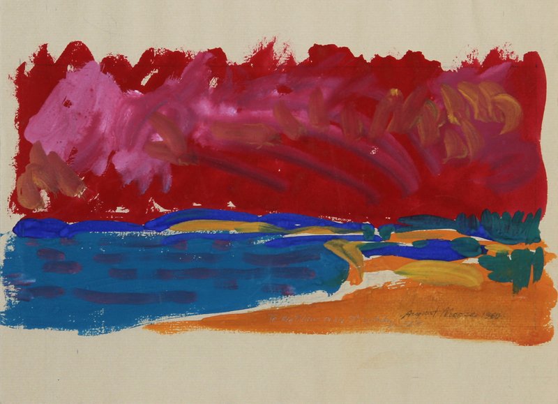 August Mosca, Seascape, Watercolor: Artist: August Mosca, Italian (1905 - 2003) Title: Seascape Year: 1960 Medium: Watercolor, signed and dated l.r. Size: 9 in. x 11 in. (22.86 cm x 27.94 cm)