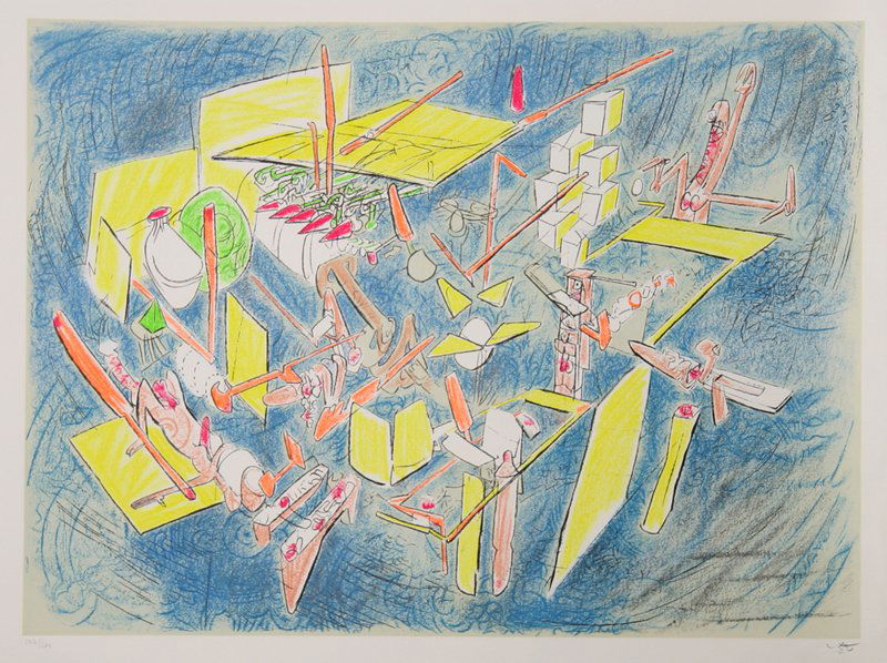 Roberto Matta, Octravi (Homo Flux), Lithograph: Artist: Roberto Matta, Chilean (1911 - 2002) Title: Octravi (Homo Flux) Year: 1974 - 1975 Medium: Lithograph, signed and numbered in pencil Edition: 200 Size: 24 in. x 32 in. (60.96 cm x 81.28 cm)