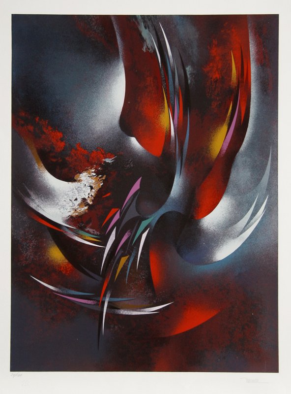 Leonardo Nierman, Ave del Paraiso, Serigraph : Artist: Leonardo Nierman, Mexican (1932 - ) Title: Ave del Paraiso Year: circa 1990 Medium: Serigraph on Arches, signed and numbered in pencil Edition: 150 Size: 31 in. x 23.5 in. (78.74 cm x 59.69 cm