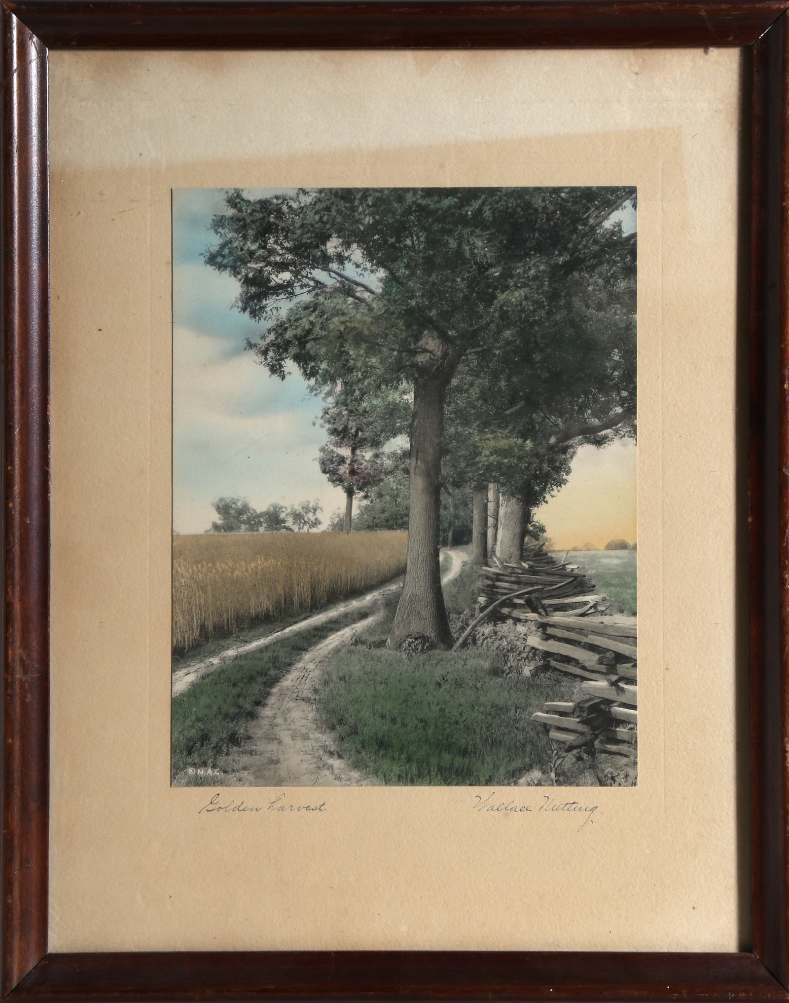 Wallace Nutting, Golden Harvest, Hand-Colored Lithograph (1 of 4)