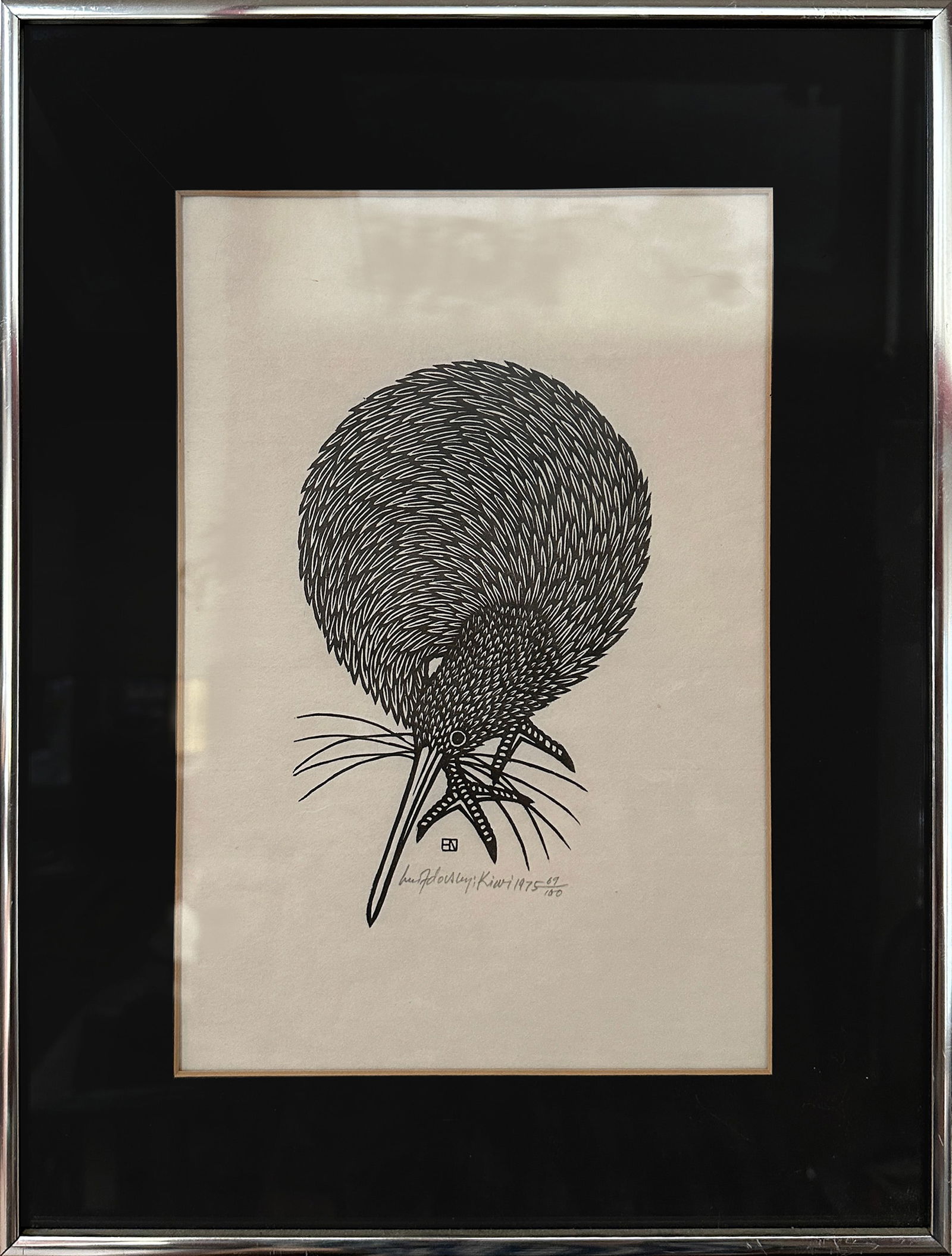 Jacques Hnizdovsky, Kiwi, Woodcut (1 of 2)