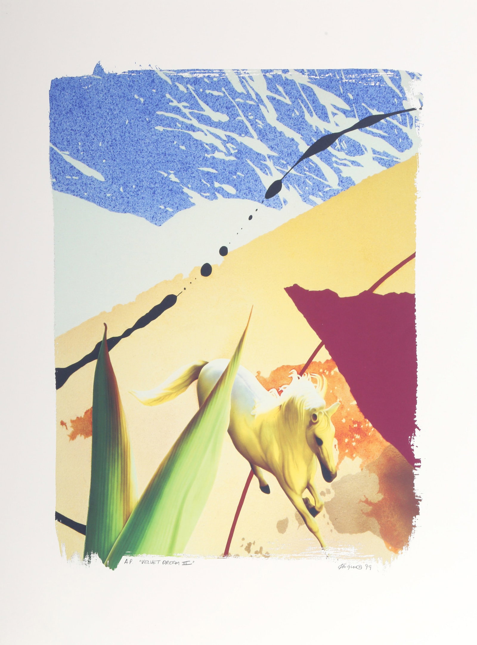 Michael Knigin, Velvet Dream III, Screenprint: Artist: Michael Knigin, American (1942 - 2011) Title: Velvet Dream III Year: 1999 Medium: Screenprint, signed and numbered in pencil Edition: AP Image Size: 22.5 x 17 inches Size: 30 x 22.5 in. (76.2