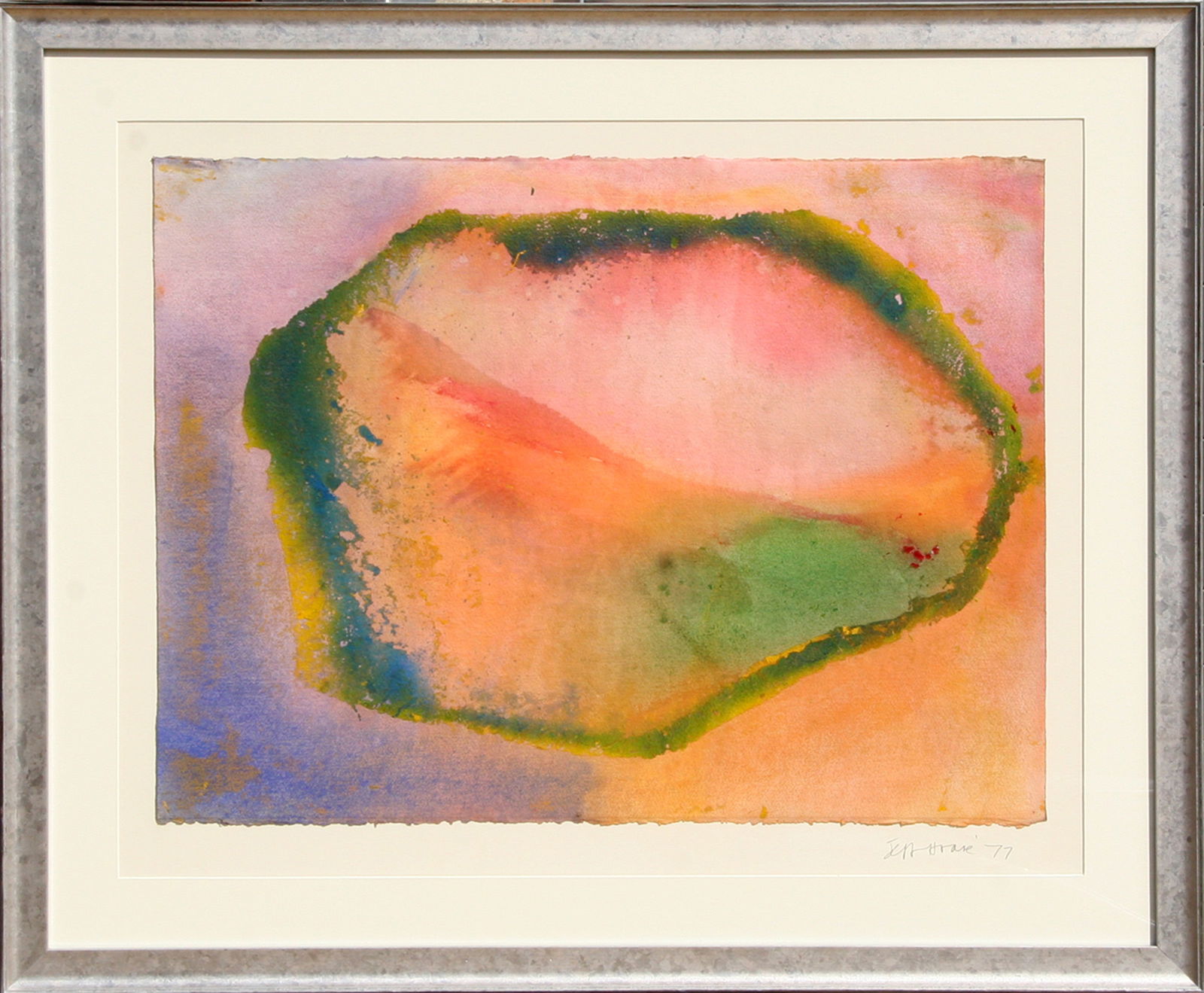 Jeff Hoare, Wave Cry Series #10, Watercolor on paper: Artist: Jeff Hoare, British (1924 - ) Title: Wave Cry Series #10 Year: 1977 Medium: Watercolor on paper, signed and dated l.r. Size: 22 x 30 in. (55.88 x 76.2 cm) Frame Size: 33.5 x 40 inches