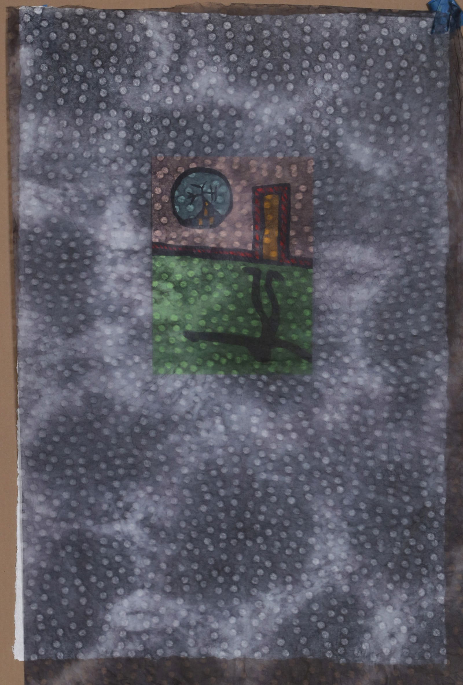 Robin Winters, Mandible, Linocut with gauzy paper overlay: Artist: Robin Winters, American (1950 - ) Title: Mandible Year: 1989 Medium: Linocut with gauzy paper overlay, signed and numbered in pencil Edition: 7/22 Size: 36 x 25 in. (91.44 x 63.5 cm)