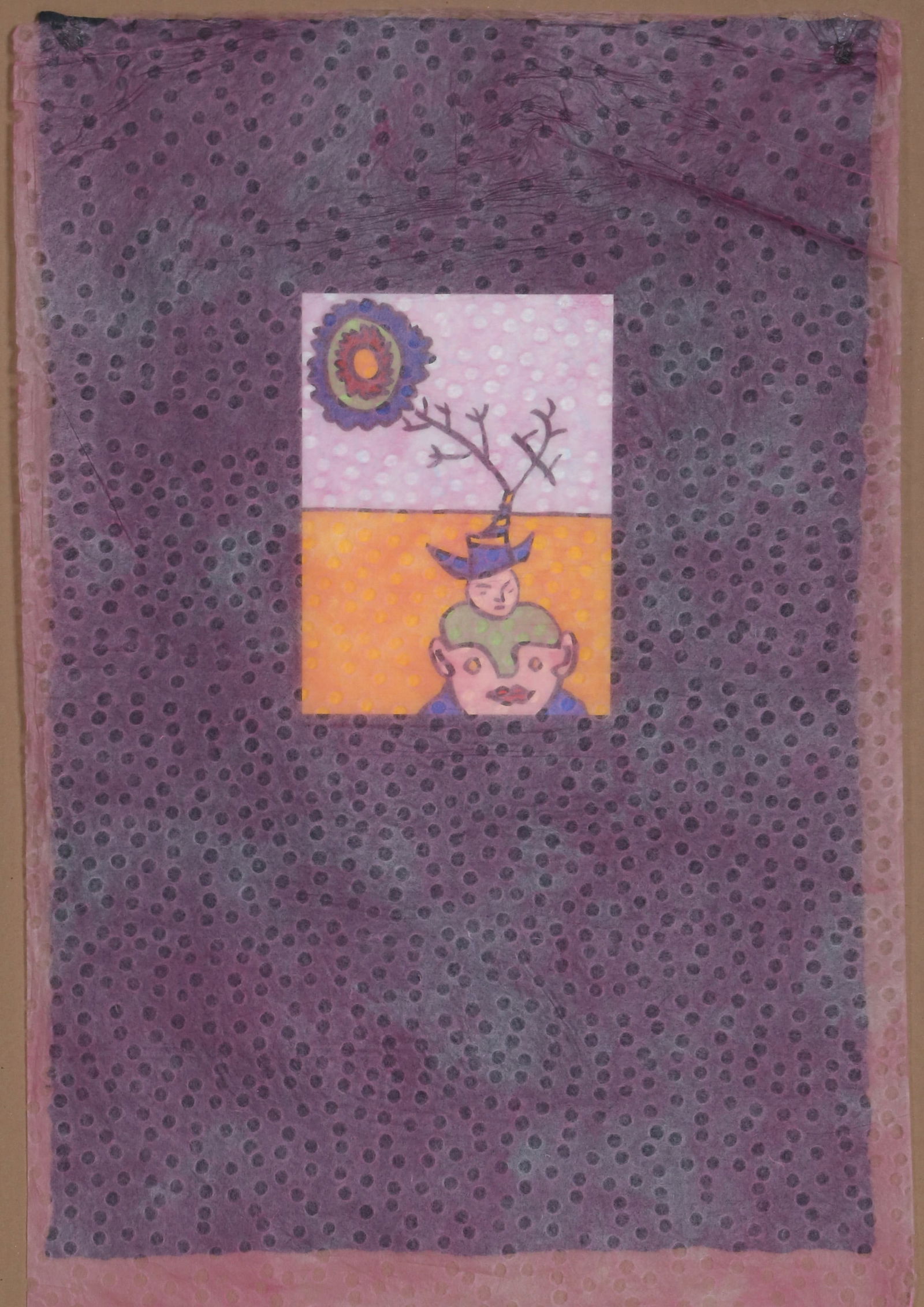 Robin Winters, Cutaway, Linocut with gauzy paper overlay: Artist: Robin Winters, American (1950 - ) Title: Cutaway Year: 1989 Medium: Linocut with gauzy paper overlay, signed and numbered in pencil Edition: 7/22 Size: 36 x 25 in. (91.44 x 63.5 cm)