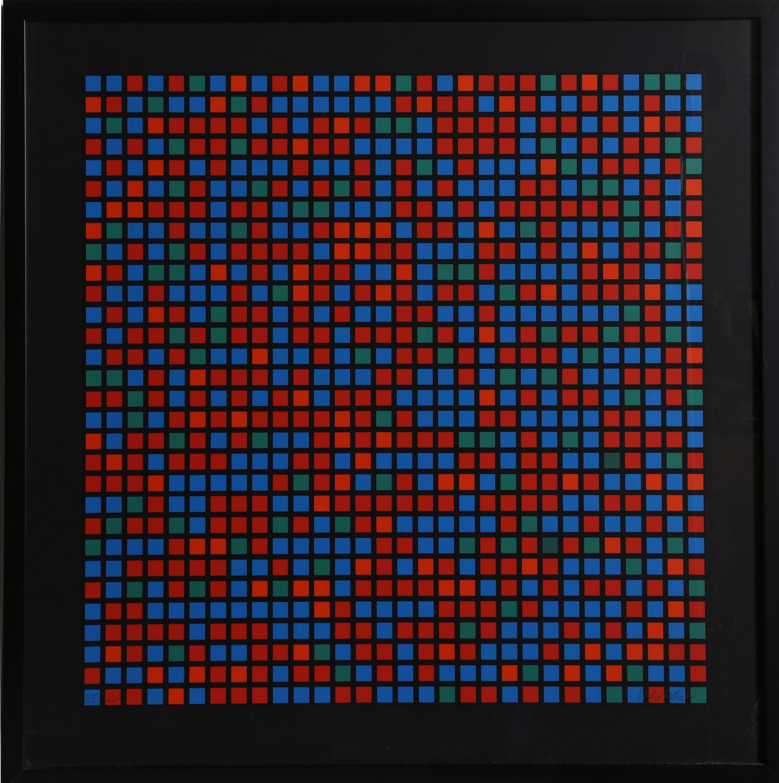 Francois Morellet, untitled from 9x5 Konkret Portfolio, Screenprint on PVC foil: Artist: Francois Morellet, French (1926 - 2016) Title: untitled from 9x5 Konkret Portfolio Year: 1973 Medium: Screenprint on PVC foil, signed and numbered in pencil Edition: 25/200 Size: 23.5 in. x 23