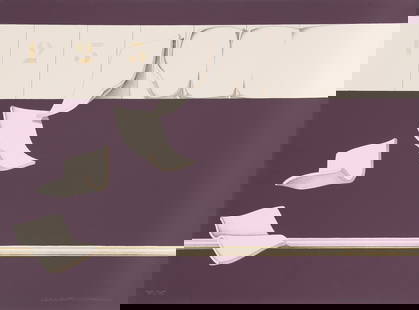 Lennart Nystrom, 8 Sheets (Purple), Screenprint: Artist: Lennart Nystrom, Swedish (1944 - ) Title: 8 Sheets (Purple) Year: circa 1975 Medium: Screenprint, signed and numbered in pencil Edition: 70/95 Size: 23 in. x 31 in. (58.42 cm x 78.74 cm)