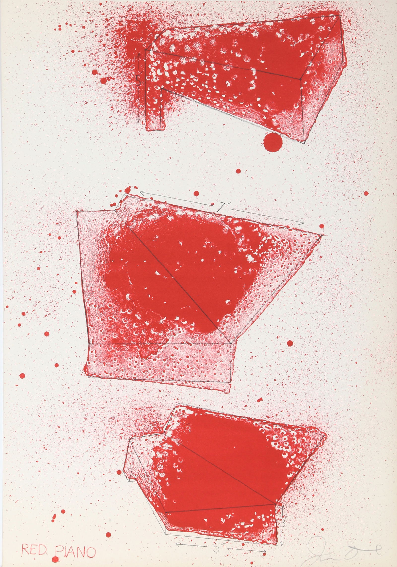 Jim Dine, Red Piano, Lithograph (1 of 4)