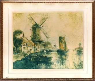 Al Wettel, River in Flanders, Etching (1 of 5)