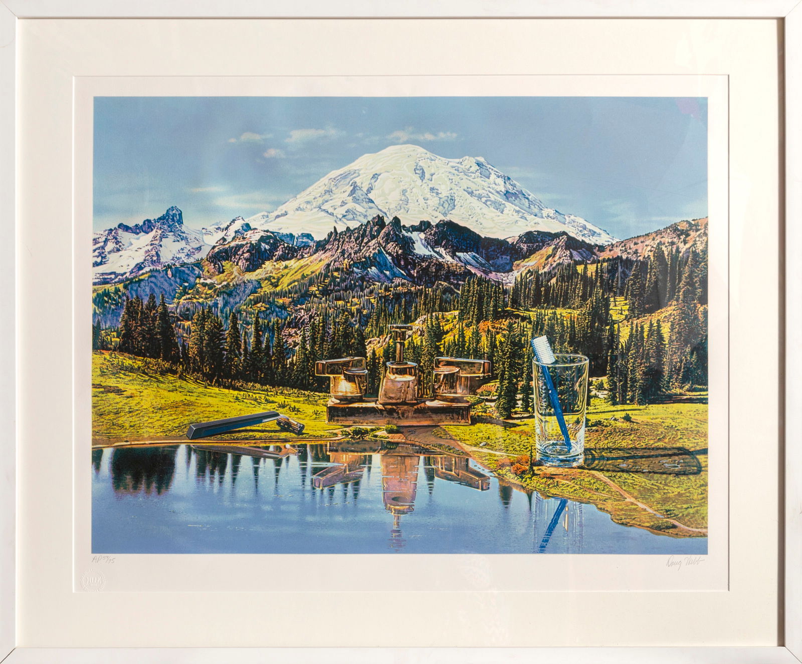 Doug Webb, Faucet, Screenprint: Artist: Doug Webb, Turkish (1946 - ) Title: Faucet Year: 1985 Medium: Screenprint, signed and numbered in pencil Edition: AP 54/75 Size: 29.5 in. x 36 in. (74.93 cm x 91.44 cm) Frame Size: 31 x 38 inc