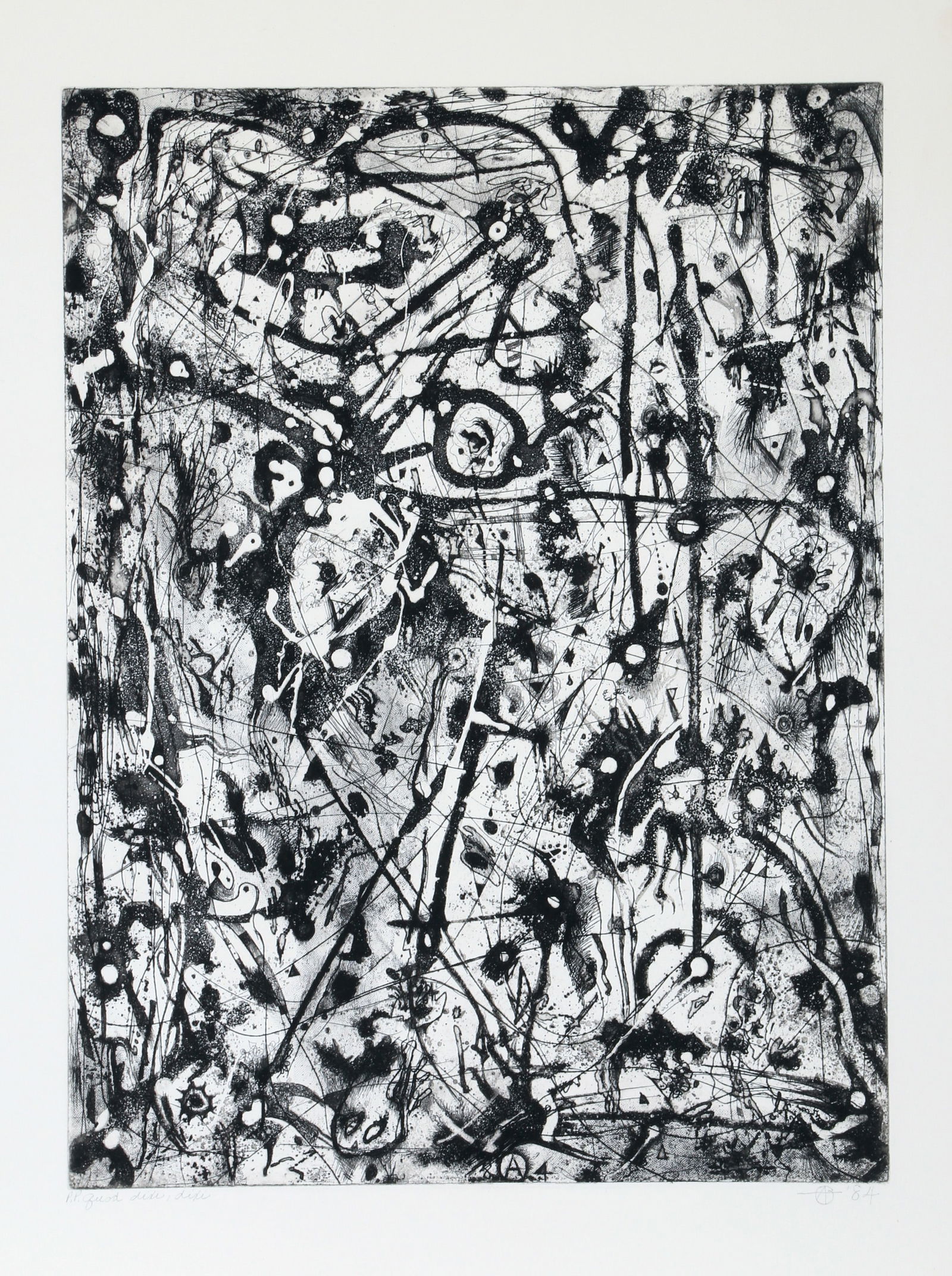 Alfonso Ossorio, Quod, dixi, dixi, Etching: Artist: Alfonso Ossorio, Filipino (1916 - 1990) Title: Quod, dixi, dixi Year: 1984 Medium: Etching, signed and numbered in pencil Edition: PP Image Size: 23.75 x 17.75 inches Size: 31 x 21 in. (78.74