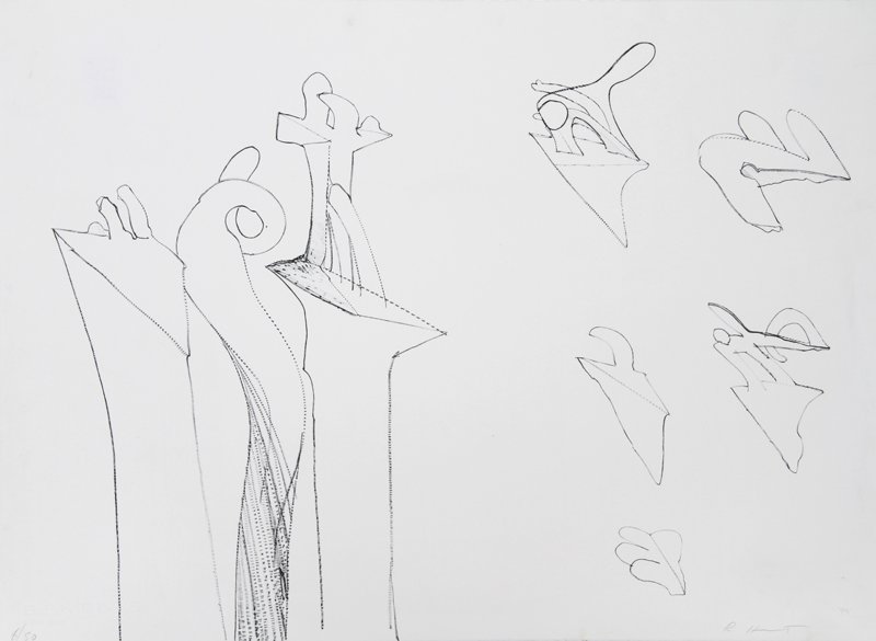 Richard Hunt, untitled 224, Lithograph: Artist: Richard Hunt, American (1935 - ) Title: untitled 224 Year: circa 1970 Medium: Lithograph, signed and numbered in pencil Edition: 8/50 Size: 22 in. x 30 in. (55.88 cm x 76.2 cm)