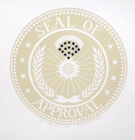 Sondra Mayer, Seal of Approval, Intaglio Etching a: Artist: Sondra Mayer Title: Seal of Approval Year: 1980 Medium: Intaglio Etching and Aquatint, signed and numbered in pencil Edition: 250 Size: 25 in. x 22 in. (63.5 cm x 55.88 cm)