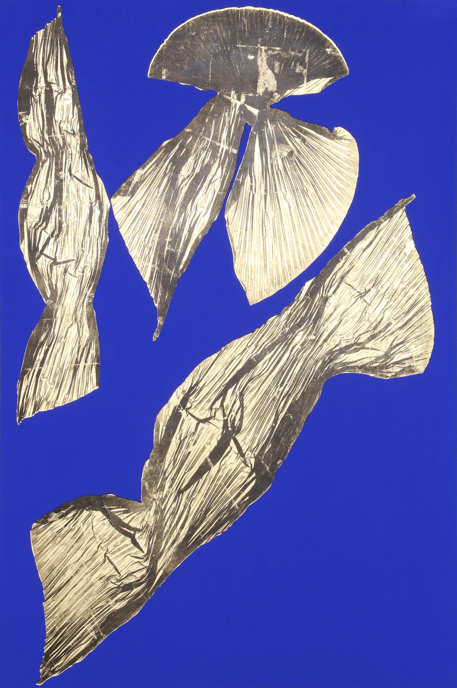 Lynda Benglis, Dual Nature (Blue) I, Lithograph with Gold Leaf on Hand Tinted Paper (1 of 1)