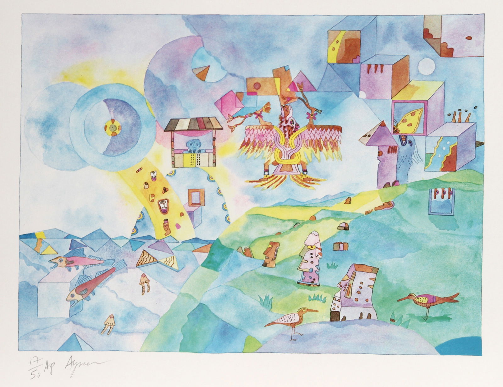 Aymon de Roussy de Sales, Easter Island I, Screenprint (1 of 1)