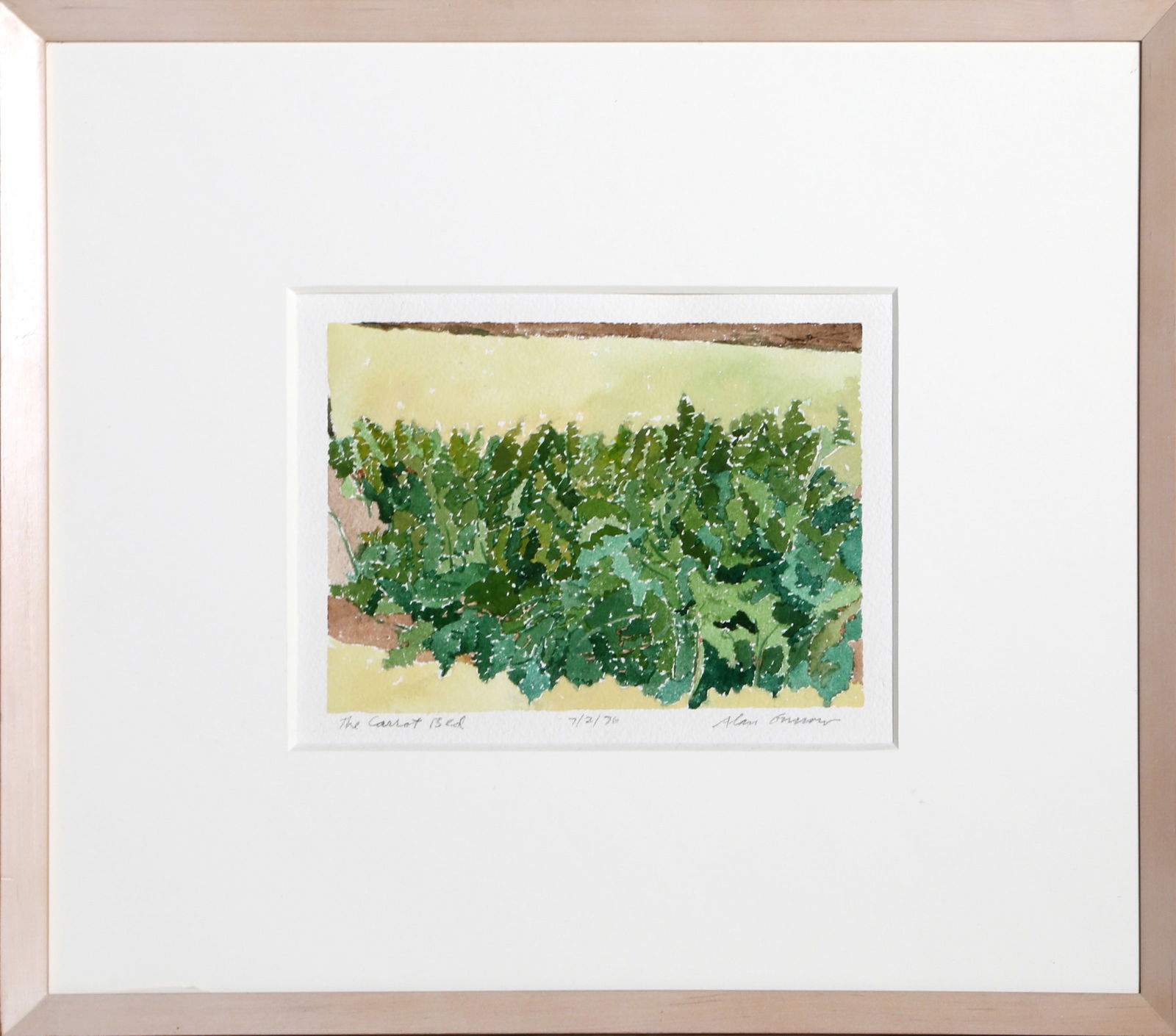 Alan Gussow, The Carrot Bed, Watercolor on paper: Artist: Alan Gussow, American (1931 - 1997) Title: The Carrot Bed Year: 1976 Medium: Watercolor on paper signed, dated and titled in pencil Image Size: 6 x 8.25 inches Frame Size: 16 x 18 inches Descr