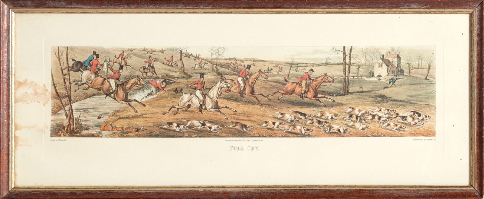 Henry Thomas Alken, Full Cry, Etching: Artist: Henry Thomas Alken, British (1785 - 1851) Title: Full Cry Year: 1824 Medium: Etching Size: 4.5 x 20 in. (11.43 x 50.8 cm) Frame Size: 10 x 25 inches Description: This etching with aquatint det