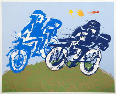 Arthur Secunda, Joy Ride, Screenprint: Artist: Arthur Secunda, American (1927 - ) Title: Joy Ride Medium: Screenprint, signed, titled and numbered in pencil Edition: 12/100 Image Size: 23 x 29 inches Size: 24 x 30 in. (60.96 x 76.2 cm)