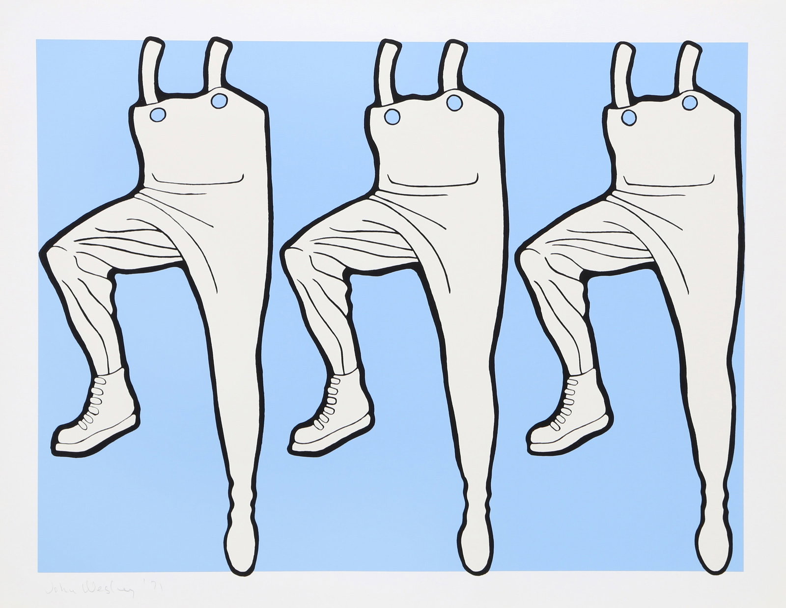 John Wesley, What's Going on in the Halls?, Screenprint: Artist: John Wesley, American (1928 - 2022) Title: What's Going on in the Halls? Portfolio: 1972 Calendar Portfolio Year: 1971 Medium: Screenprint, signed and numbered in pencil Edition: 150 Image Siz