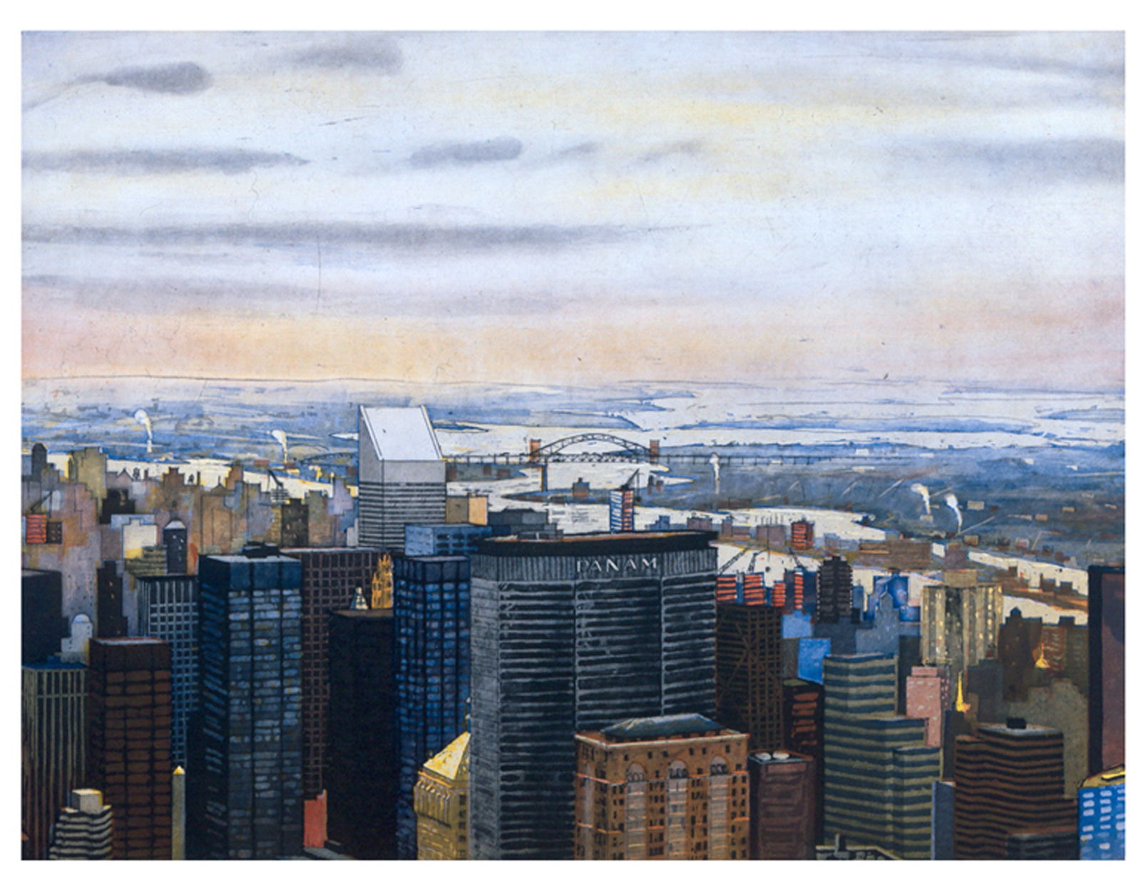 Daniel Morper, Metropolis, Aquatint Etching: Artist: Daniel Morper, American (1944 - 2016) Title: Metropolis Year: 1989 Medium: Aquatint Etching, Signed and numbered in pencil Edition: 100 Image Size: 26.25 x 31.25 in. Size: 29.75 in. x 41.75 in