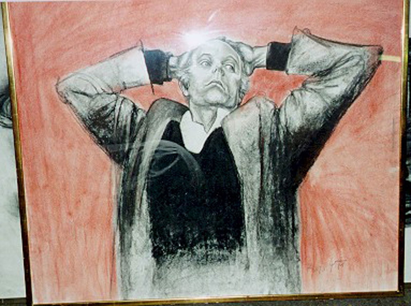 Byron Goto, Portrait of James Rosenquist, Charcoal and Pastel on Paper: Artist: Byron Goto, American (1919 - ) Title: Portrait of James Rosenquist Year: circa 1975 Medium: Charcoal and Pastel on Paper, signed Size: 30 x 44 in. (76.2 x 111.76 cm)