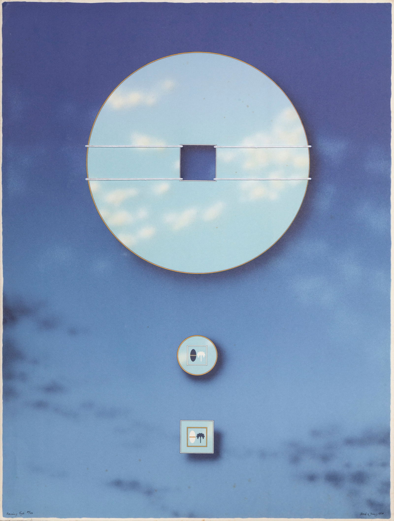 Beck & Jung (Holger Beckstrom and Bo Ljungberg), Morning Eye, Lithograph and Collage: Artist: Beck & Jung (Holger Beckstrom and Bo Ljungberg), Scandinavian (1939 - 1997 and 2007) Title: Morning Eye Year: 1978 Medium: Lithograph and Collage, Signed, numbered, dated, and titled in pencil