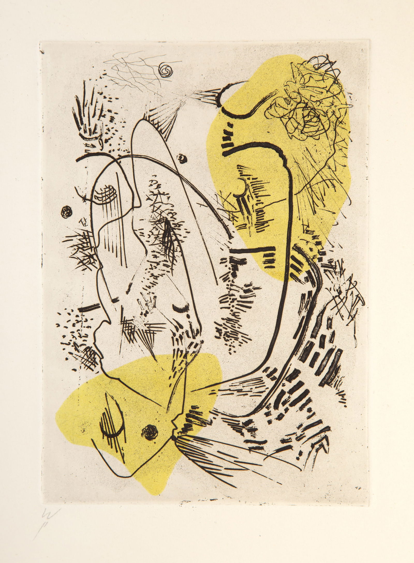 Wolfgang Paalen, Arcanes, Etching: Artist: Wolfgang Paalen (1905 - 1959), Title: Arcanes, Year: 1953, Medium: Etching, Edition:, Image Size: 7 x 5 inches, Size: 10.75 x 7.25 in. (27.31 x 18.42 cm), Description: From the collection of t