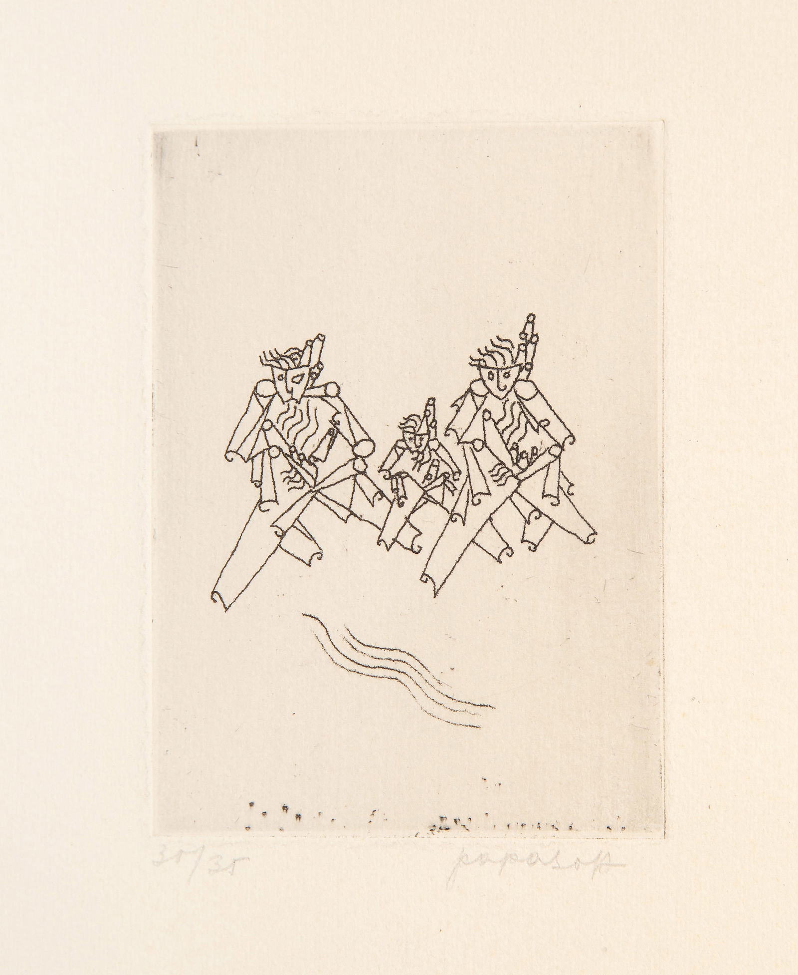 Georges Papazoff, Figures Cubistes, Etching (1 of 4)