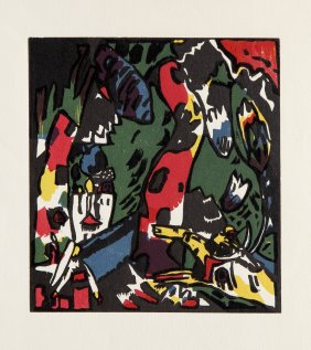 Wassily Kandinsky, Bogenschutze (The Archer), Color Woodcut on wove paper
