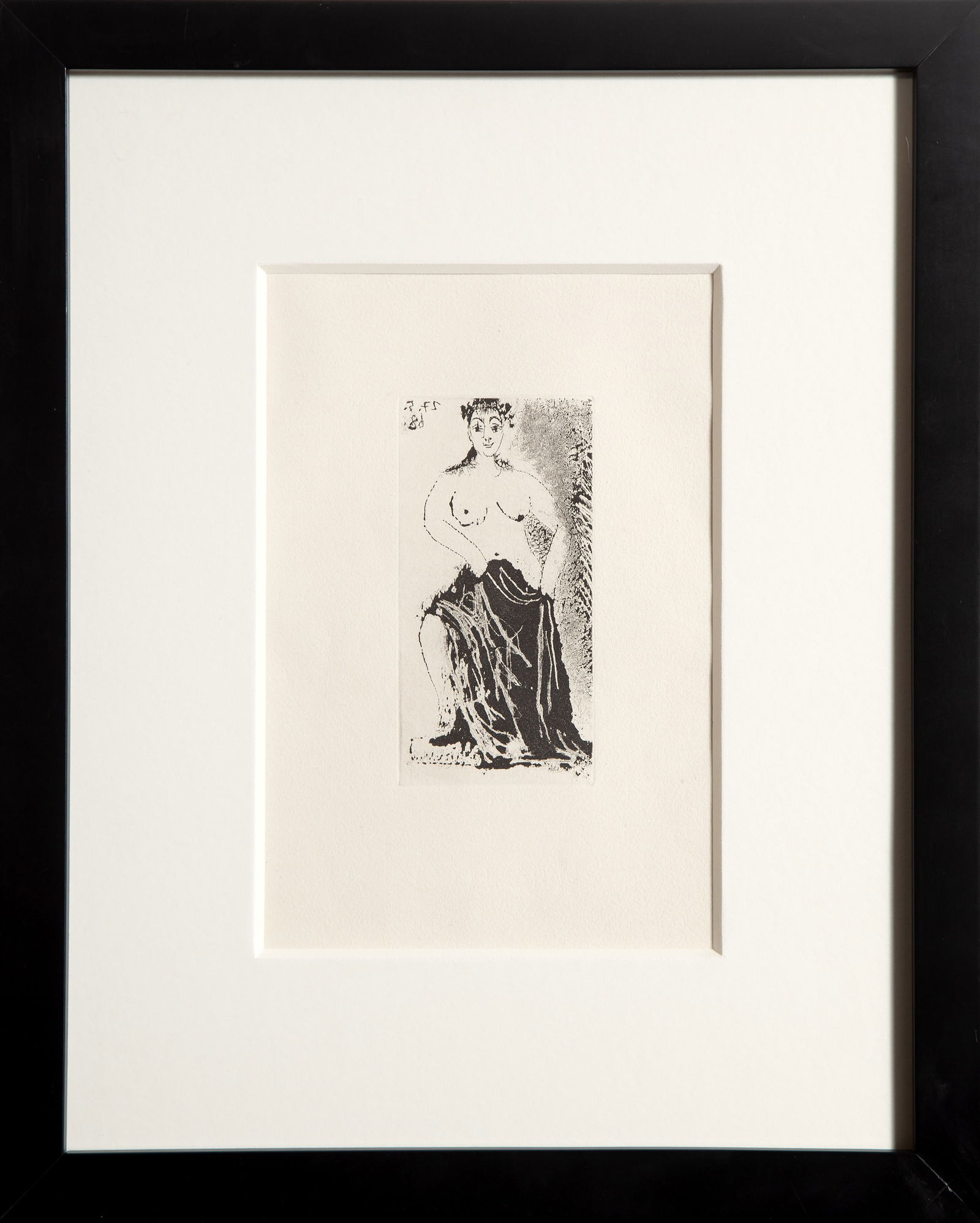 Pablo Picasso, Une Maja Posant Sur Un Piedestal, Sugarlift Aquatint Etching on Richard-de-Bas laid (1 of 4)