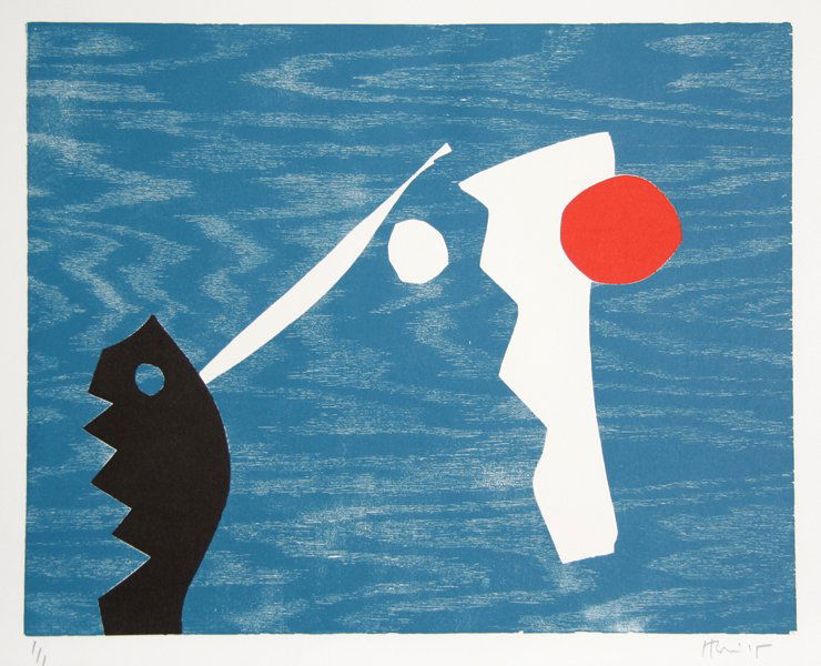 Charlie Hewitt, Untitled IV, Woodblock Monoprint: Artist: Charlie Hewitt, American (1946 - ) Title: Untitled IV Year: circa 1995 Medium: Woodblock Monoprint, signed in pencil Edition: 1/1 Size: 20 in. x 24 in. (50.8 cm x 60.96 cm)